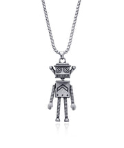 Vintage Antenna Robot Pendant Necklace