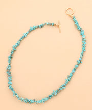 Imitation Turquoise & Imitation Pearl Goldtone Toggle Necklace