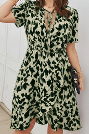 Women Plus Size Casual Fashion Short Sleeve V Neck Print Dress