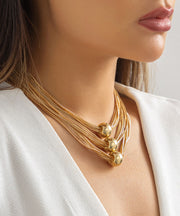 Goldtone Ball Layered Necklace