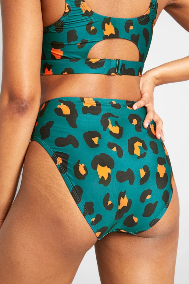 Basic Boho Leopard Print Two pieces Swimsuit