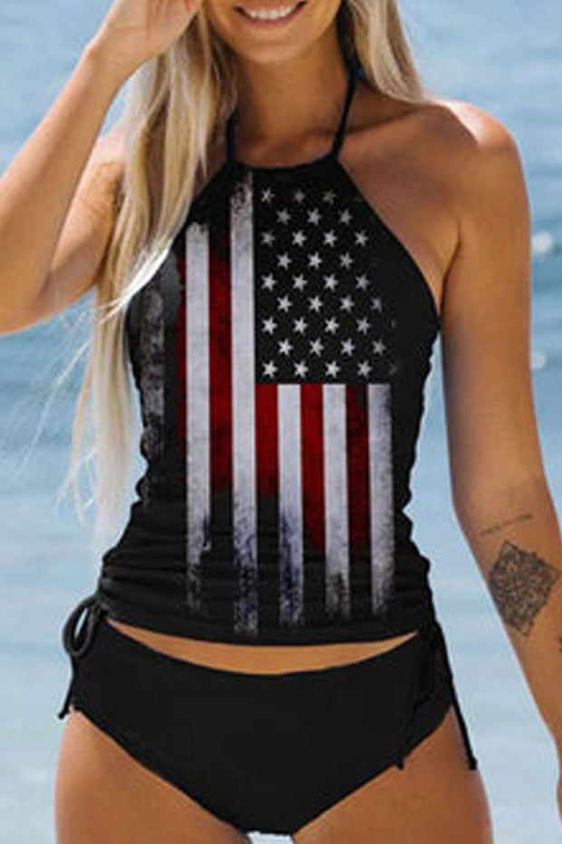 🔥USA Flag Print Two Piece Swimwear