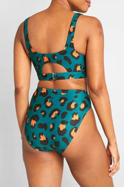 Basic Boho Leopard Print Two pieces Swimsuit