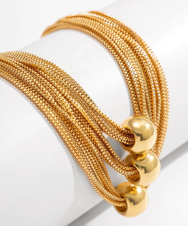 Goldtone Ball Layered Necklace