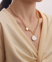 Imitation Pearl & Goldtone Toggle Necklace