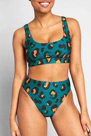 Basic Boho Leopard Print Two pieces Swimsuit