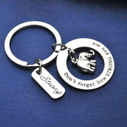 Don't Forget How Strong You Are Keychain(with elephant charm)