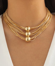 Goldtone Ball Layered Necklace