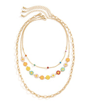 Goldtone Daisy Layered Necklace