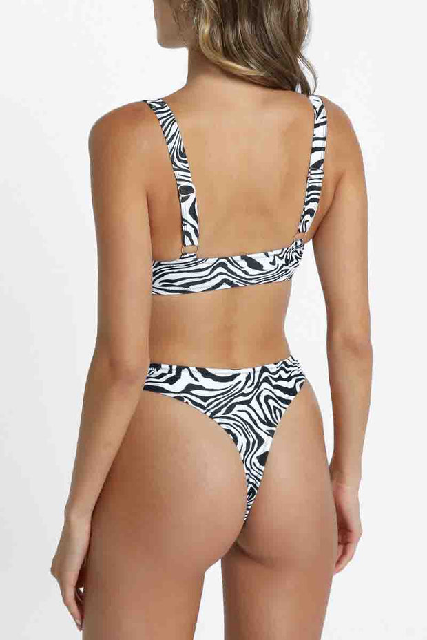 Zebra Print Two Pieces Swimsuit