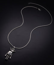 Vintage Antenna Robot Pendant Necklace