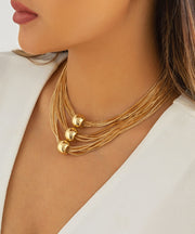 Goldtone Ball Layered Necklace