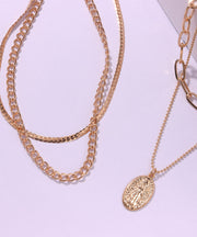 Goldtone Layered Charm & Pendant Necklace