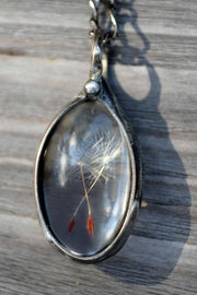 Dandelion Time Gemstone Crystal Necklace