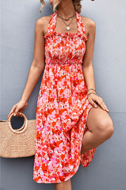 Women’s Print Casual Sleeveless Bohemia Beach Halter Dress