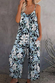 Loose Print Sling Pocket Jumpsuit