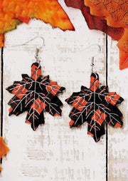 Maple Leaf Plaid Leather Earrings