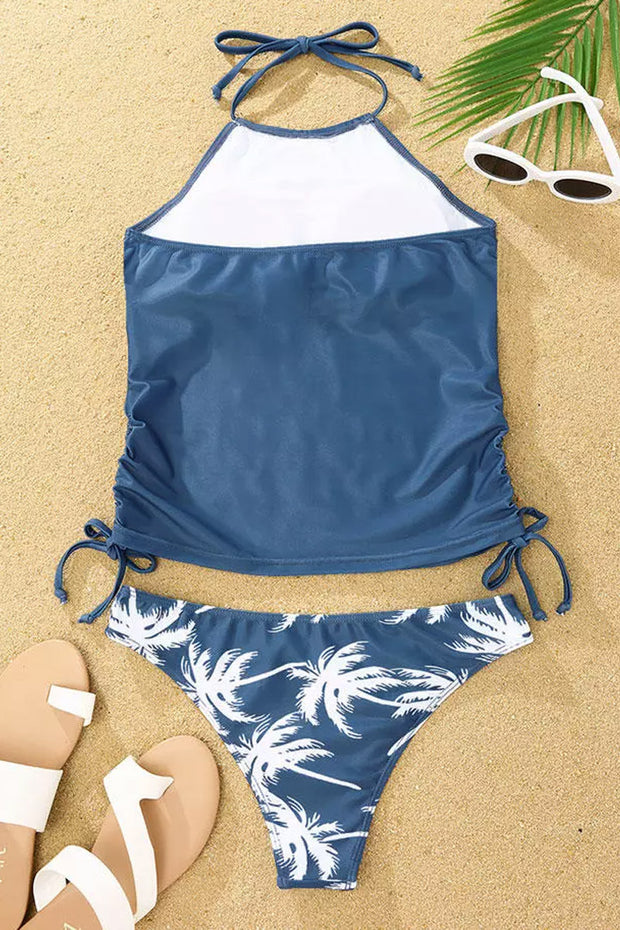 Live Simple Coconut Tree Halter Two Piece Swimwear