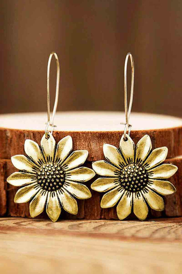 Vintage Sunflower Alloy Earrings