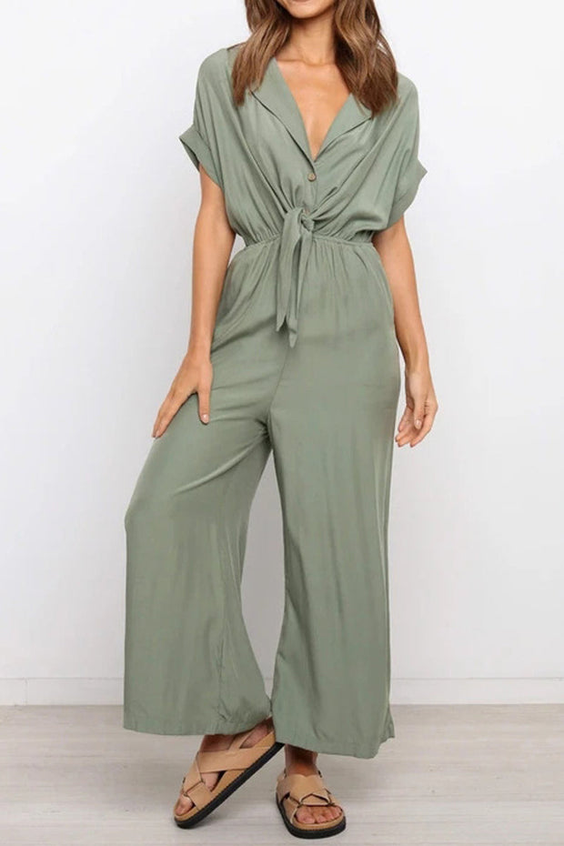 V-Neck Loose Fitting Jumpsuit