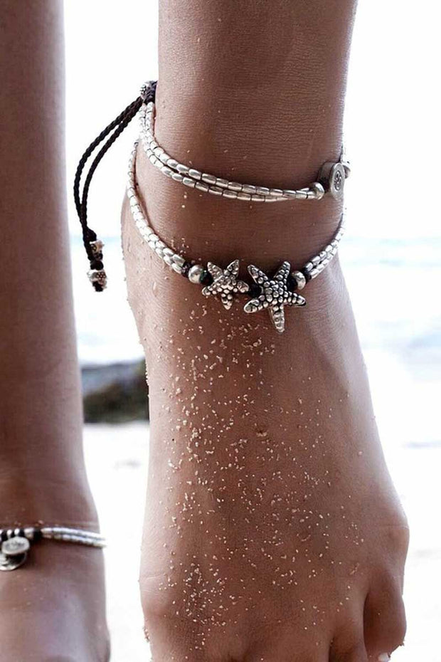 Vintage Starfish Beaded Layer Anklet