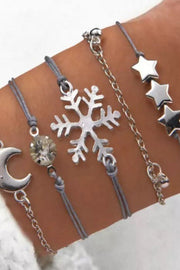 5Pcs Christmas Snowflake Moon Star Bracelet