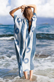 Bohemian Print Maxi Beach Cover Up