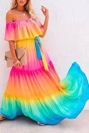 Gradual Change Multicolor Maxi Dress