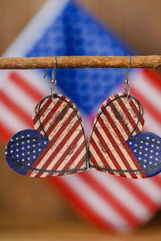 American Flag Star Hook Earrings