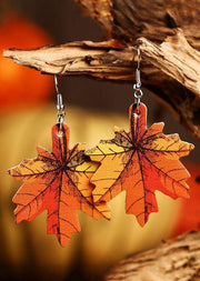 Maple Leaf Plaid Leather Earrings