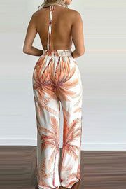 Digital Printing Color Sleeveless Jumpsuit