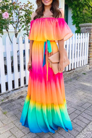 Gradual Change Multicolor Maxi Dress