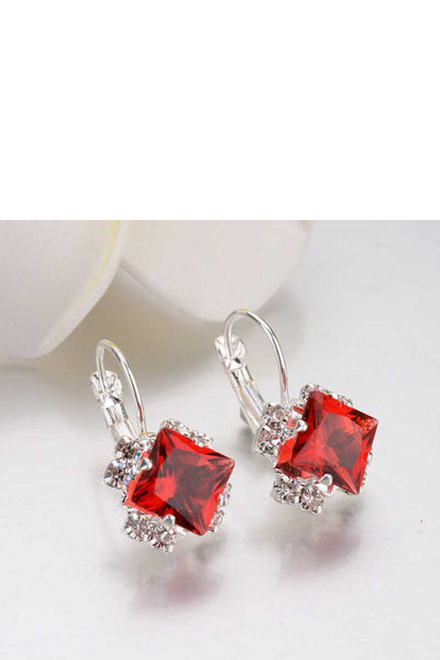 Simple Rhinestone Gem Alloy Earrings