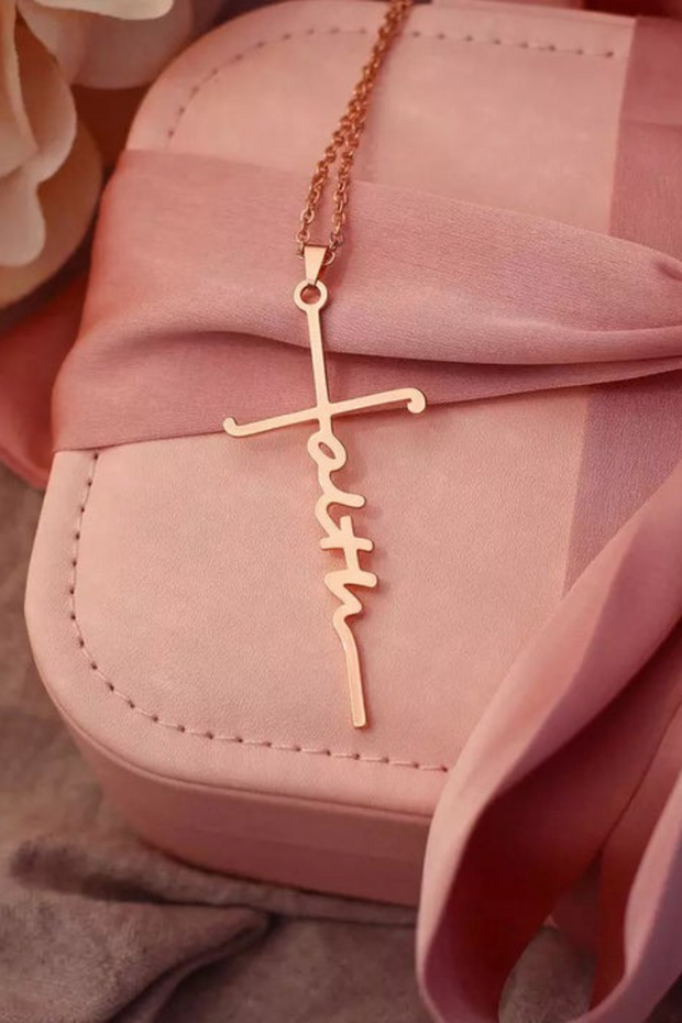 Faith Cross Alloy Pendant Necklace