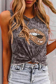 Lip Print Grey Camisole(3 Colors)