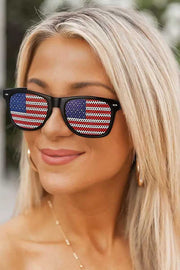 American Flag Star Striped Aviator Sunglasses