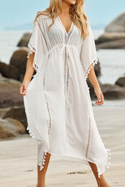 Chiffon Lace Fringed Loose Cover up