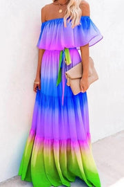 Gradual Change Multicolor Maxi Dress