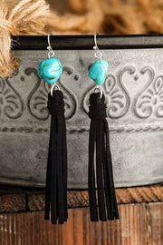 Vintage Turquoise Tassel Drop Earrings