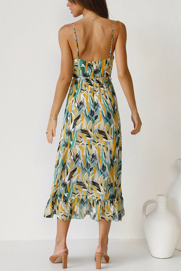 Colorful Printed Midi Dress