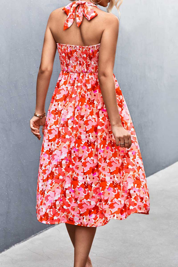 Women’s Print Casual Sleeveless Bohemia Beach Halter Dress