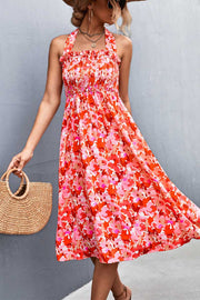 Women’s Print Casual Sleeveless Bohemia Beach Halter Dress