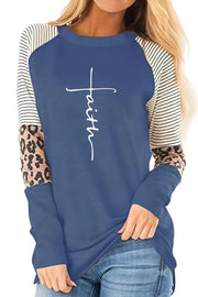 Faith Letter Print Crew Neck T-Shirt