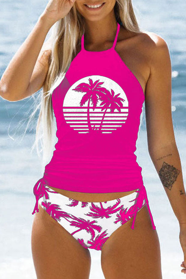 🔥Women's Tropical Plants Print Two Piece Swimwear