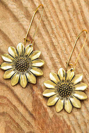 Vintage Sunflower Alloy Earrings