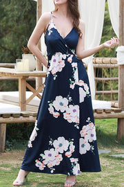 Summer Floral Printed Strap Maxi Dress