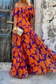 Floral Off Shoulder Maxi Dress