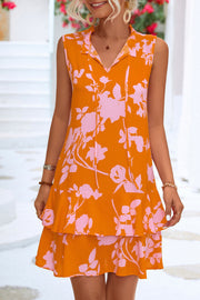 Print Beach Ruffled Mini Dress