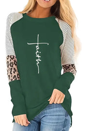 Faith Letter Print Crew Neck T-Shirt