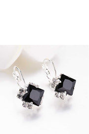 Simple Rhinestone Gem Alloy Earrings